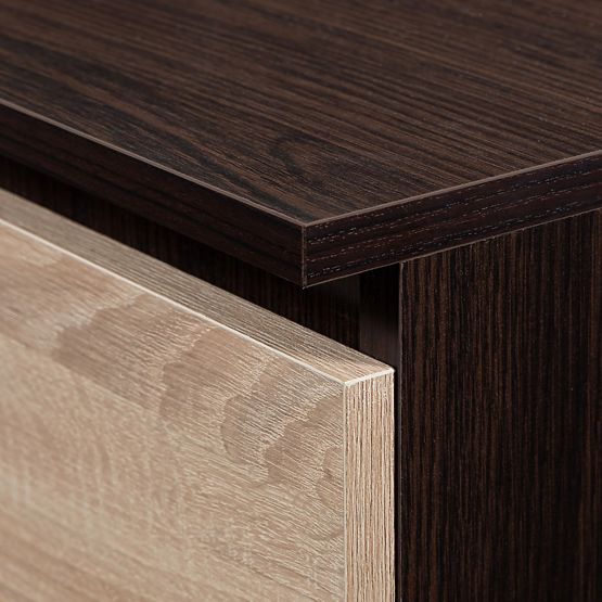 SCHRANK S 90 cm 2 TÜREN 2 SCHUBLADEN 2 SPIEGEL PK WENGE / SONOMA