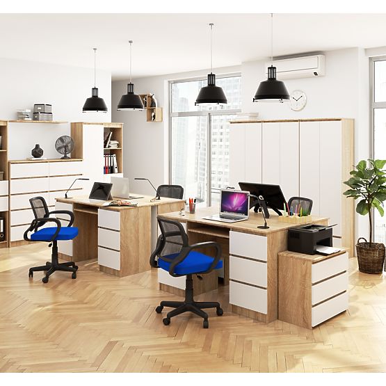 SCHREIBTISCH A-11 CLP 6SZ PK SONOMA / WEISS