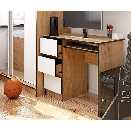 SCHREIBTISCH A-6 CLP EICHE CRAFT / WEISS LINKSHÄNDER