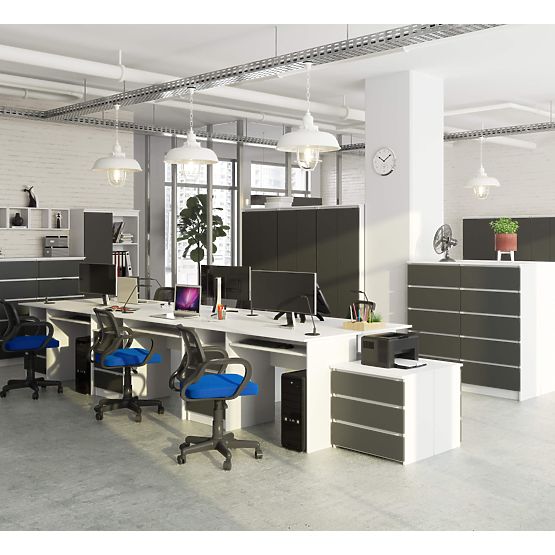 SCHREIBTISCH CLP 135cm PK WEISS / GRAU