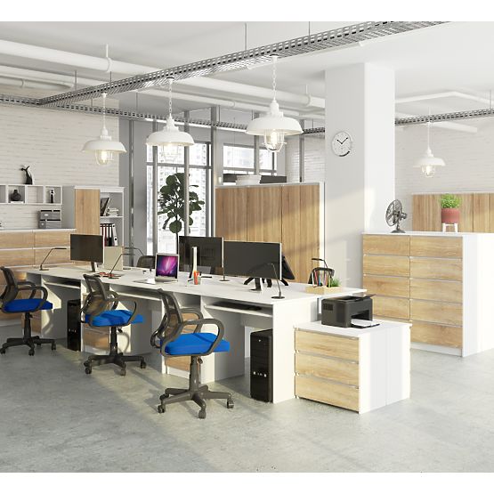 SCHREIBTISCH CLP 135cm PK WEISS / SONOMA