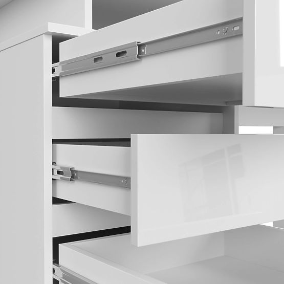 SCHREIBTISCH CLP 135cm PK WEISS / WEISS HOCHGLANZ