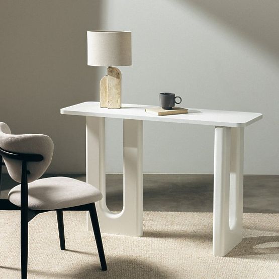Schreibtisch/Konsole Lichi 120 cm, weiß, Bögen