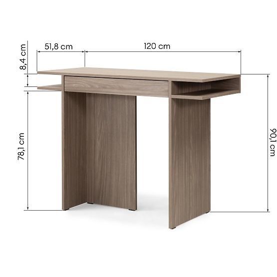 Schreibtisch/Konsole mit Schublade Kanso, Perleiche