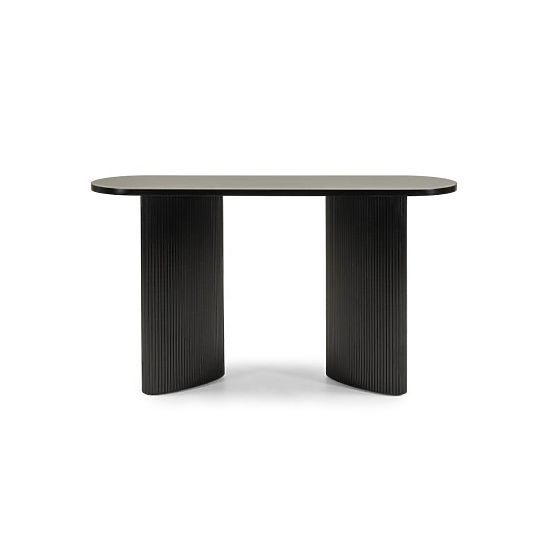Schreibtisch/Konsole Pauline 140 cm, schwarz, Lamellen