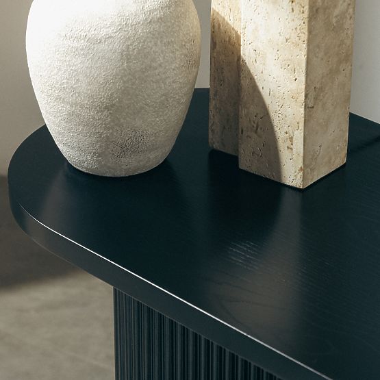 Schreibtisch/Konsole Pauline 140 cm, schwarz, Lamellen