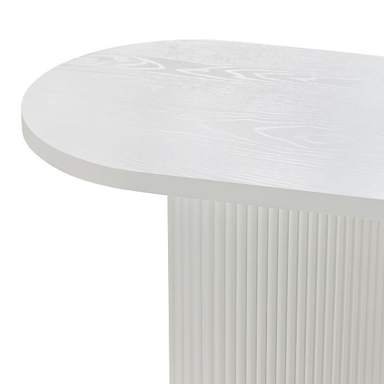 Schreibtisch/Konsole Pauline 140 cm, weiß, Lamellen