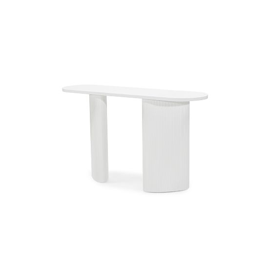 Schreibtisch/Konsole Pauline 140 cm, weiß, Lamellen