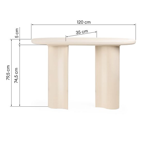 Schreibtisch/Konsole Puro 120 cm, hellbeige, glänzend