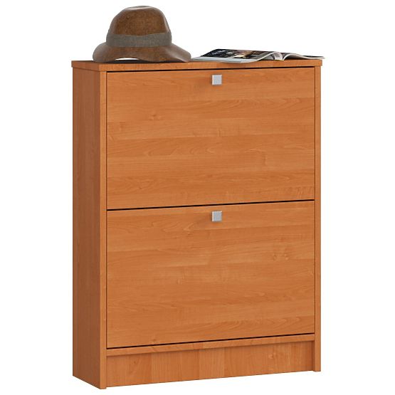 Schuhschrank 2 Klapptüren 60 cm - Erle