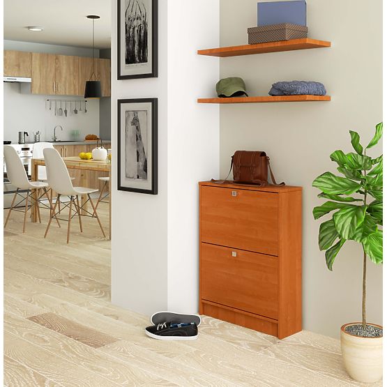 Schuhschrank 2 Klapptüren 60 cm - Erle