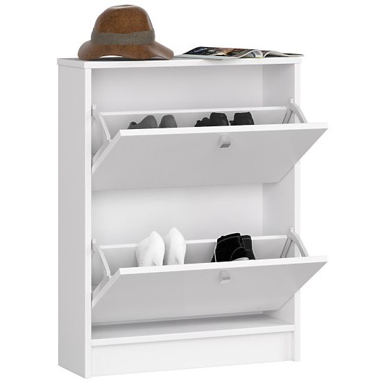 SCHUHSCHRANK 2 KLAPPTÜREN 60 cm WEISS