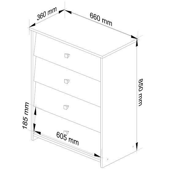 Schuhschrank RUBIN 4 Klapptüren 66 cm - Wenge