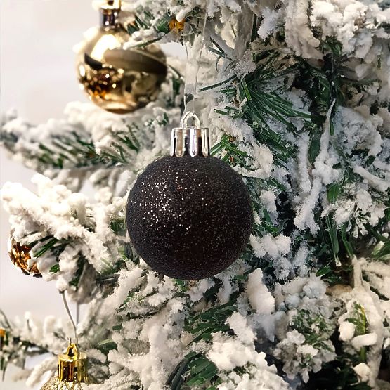 SCHWARZE WEIHNACHTSKUGELN 100 STÜCK KL-21X04