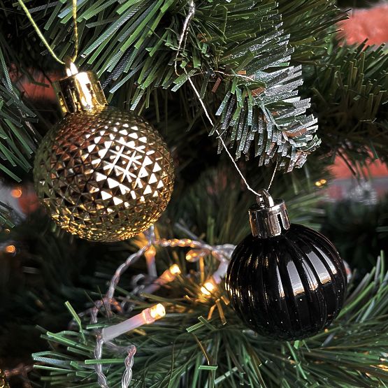 SCHWARZE WEIHNACHTSKUGELN 34 STÜCK SYSD1688-033