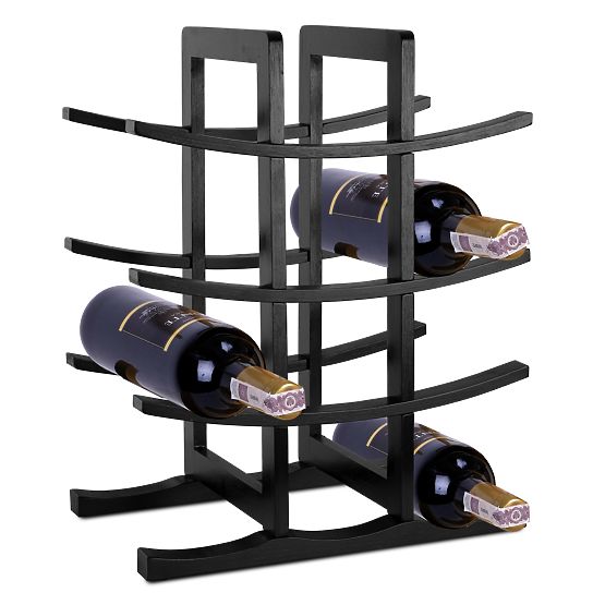 Schwarzer Bambus-Weinregal Todgar