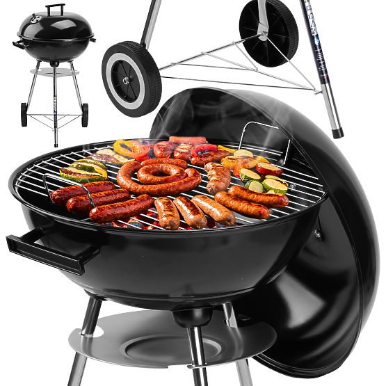 Schwarzer Gartenkohlegrill RUND