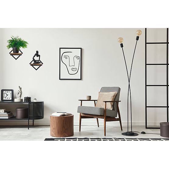Schwarzer Metall-Wandblumentopf Doron Rustic Loft