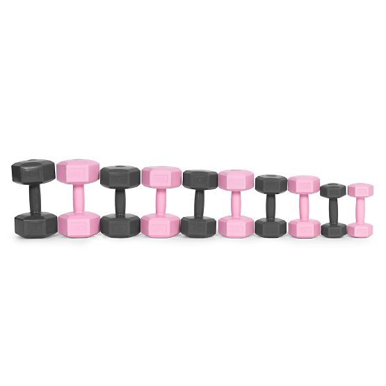 Sechseckige Hanteln Set 2x2 kg Fitness Gewichte rosa ModernHome