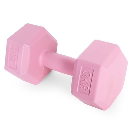 Sechseckige Hanteln Set 2x3 kg Fitnessgewichte rosa ModernHome