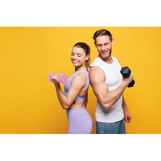 Sechseckige Hanteln Set 2x3 kg Fitnessgewichte rosa ModernHome