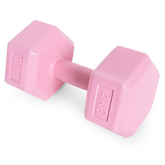 Sechseckige Hanteln Set 2x4 kg Fitnessgewichte rosa ModernHome