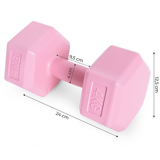 Sechseckige Hanteln Set 2x4 kg Fitnessgewichte rosa ModernHome