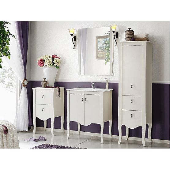 Seitenschrank 45 cm 2 Schubladen