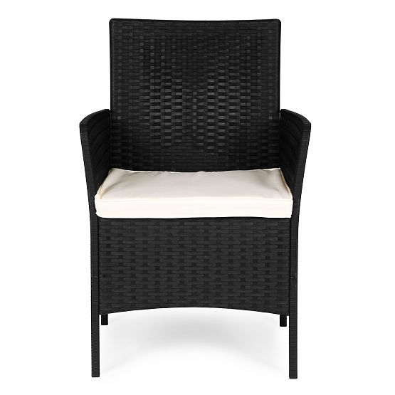 Set aus 2x Gartenstuhl mit Kissen, Stuhlset für Balkon, Terrasse, Garten schwarz MultiGarden