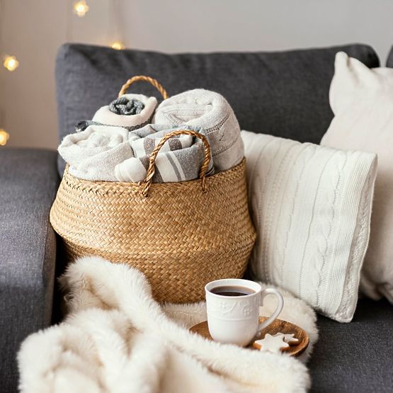 Set aus 3 natürlichen BOHO-Körben