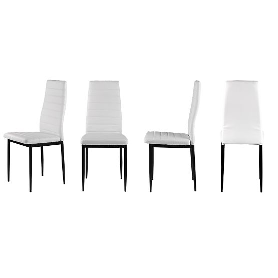 Set aus 4 Stühlen aus Ökoleder mit hoher Rückenlehne - weiß