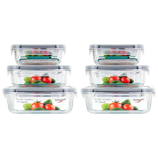 Set aus 6 Glasbehältern für Lebensmittel AMALFI