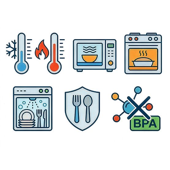 Set aus 6 Glasbehältern für Lebensmittel AMALFI