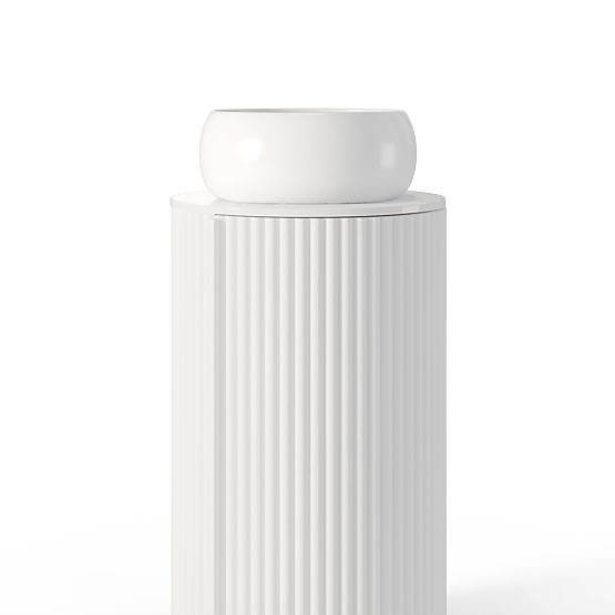 Set aus Schrank mit Platte und Waschbecken La promessa 40 cm, geriffelt, abgerundet, weiß