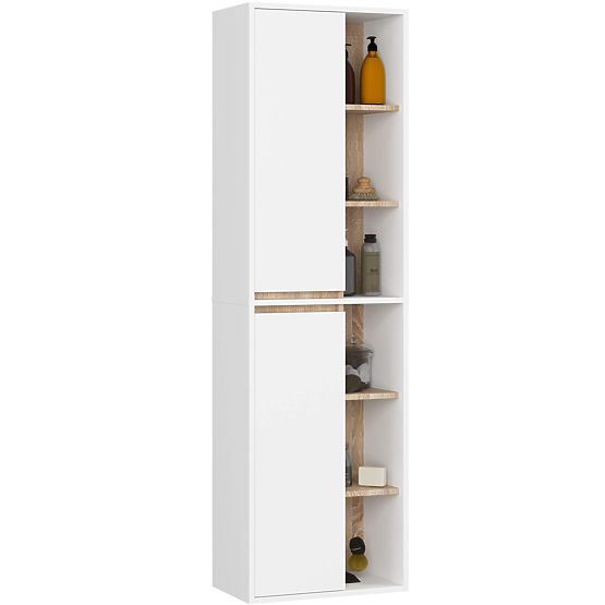 SET HÄNGENDER BADEZIMMERMÖBEL MIT ÖFFNUNGEN VAMI WEISS / SONOMA EICHE