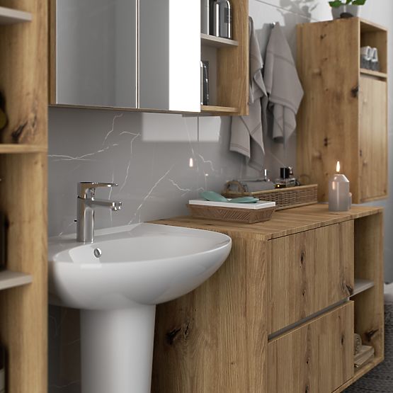 SET HÄNGENDER BADEZIMMERMÖBEL VAMI EICHE ARTISAN / KASCHMIR