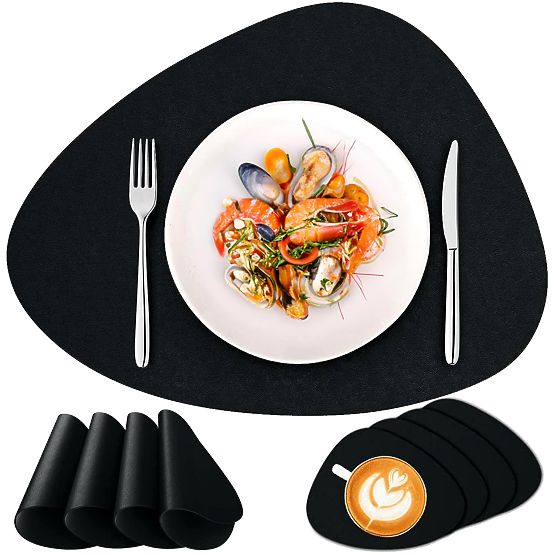 Set von 8 Tischunterlagen TRIVAL BLACK