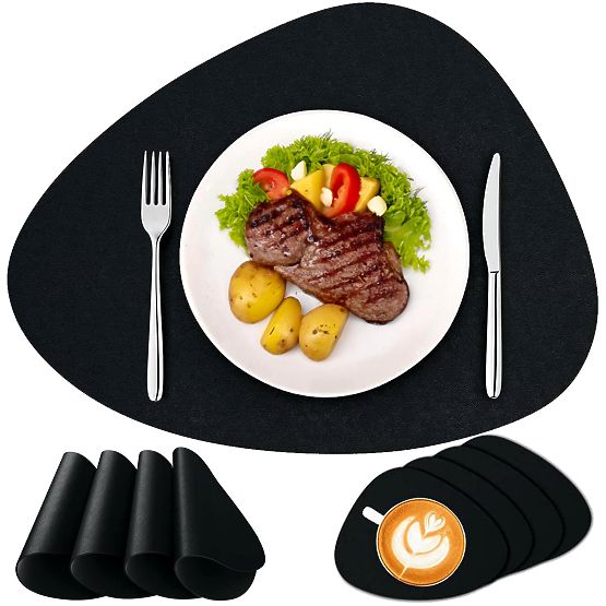 Set von 8 Tischunterlagen TRIVAL BLACK
