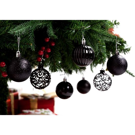 SET WEIHNACHTSKUGELN SCHWARZ 6 STÜCK KL-21X25
