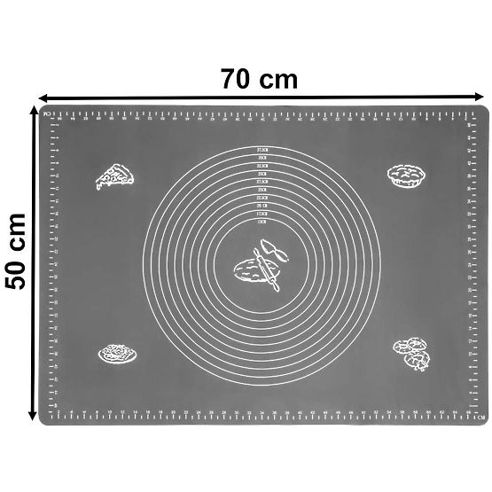 Silikon-Arbeitsplatte SELMA graphit 70x50 cm
