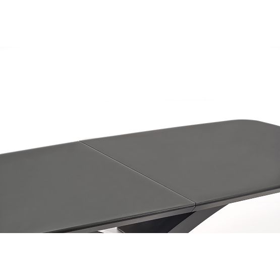 SILVESTRO ausziehbarer Tisch Platte - dunkelgrau, Beine - schwarz