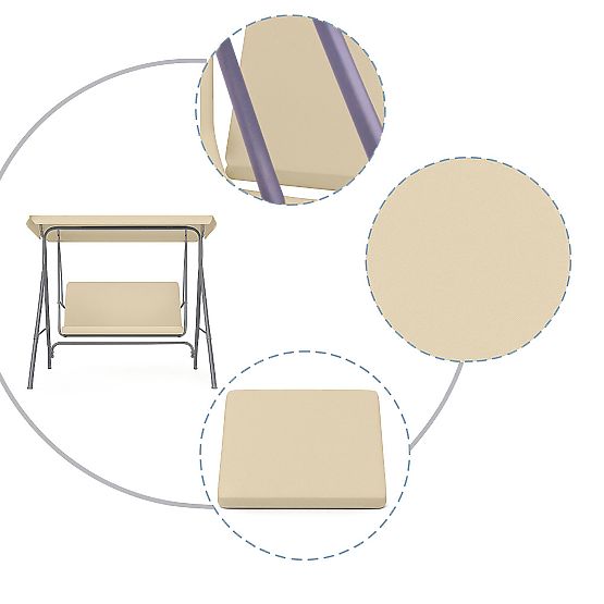 Sitzkissen für Gartenschaukel 127x100 cm beige MultiGarden