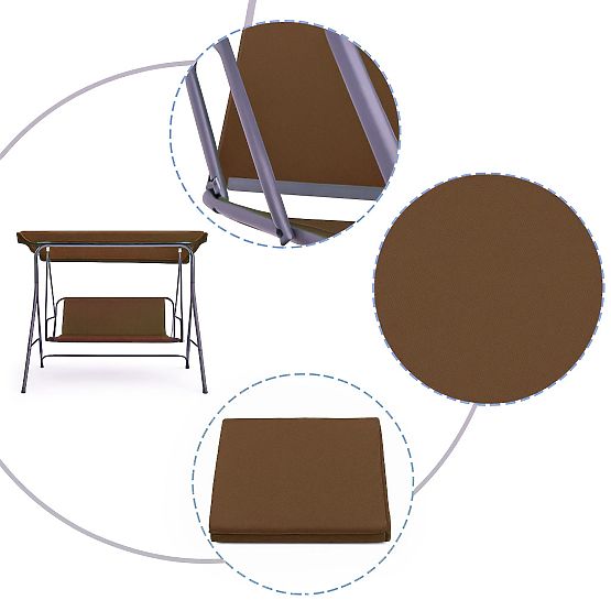 Sitzkissen für Gartenschaukel 127x100 cm braun MultiGarden