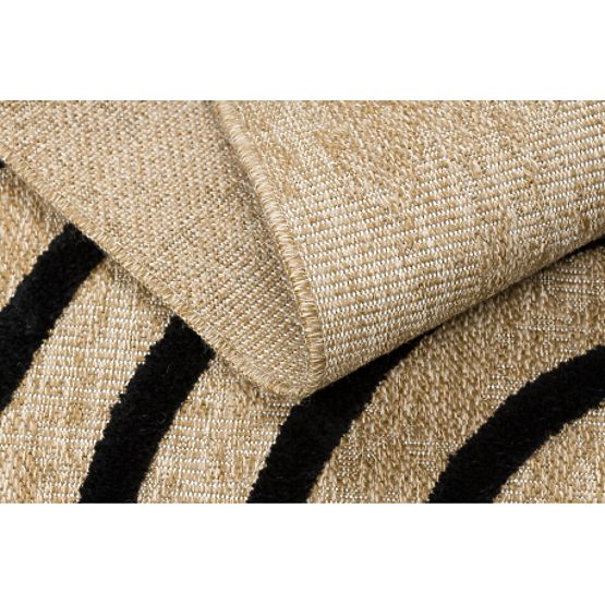 SPARK 0688 beige/schwarzer Teppich - Geometrisch, Sisal, Strukturiert