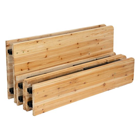 Stahl-Holz-Set LAGER: Tisch + 2 Bänke 220 cm