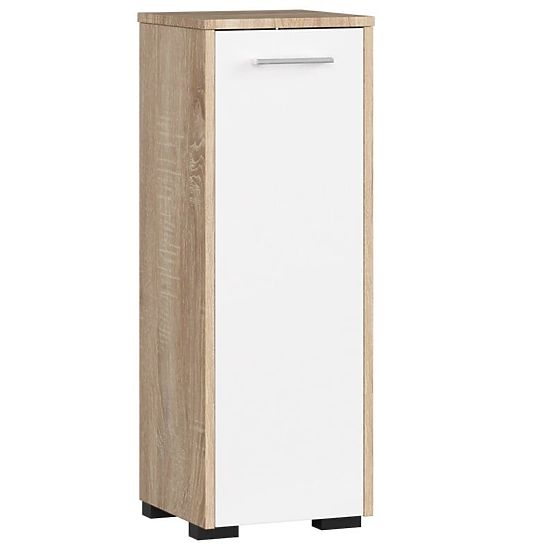 STEHENDER BADEZIMMERSCHRANK FIN S30 1D SONOMA EICHE / WEISS