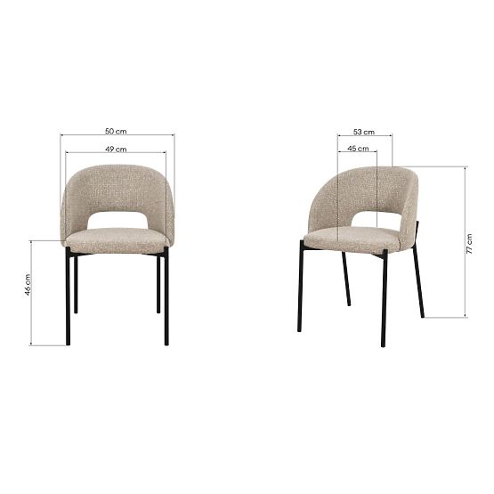 Stuhl mit Öffnung in der Rückenlehne Jazz, beige Melange/schwarze Beine