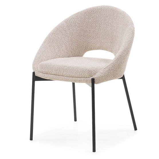 Stuhl mit Öffnung in der Rückenlehne Luigi beige/schwarze Beine
