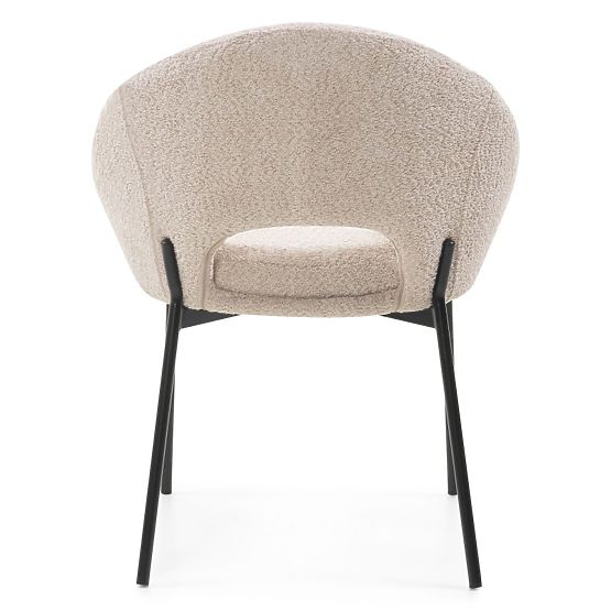 Stuhl mit Öffnung in der Rückenlehne Luigi beige/schwarze Beine