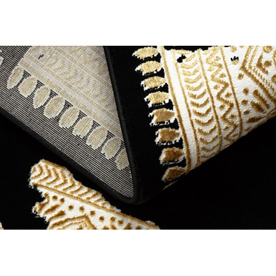 Teppich ALLURE 1965 Rahmen - Strukturell, stilvoll, glamourös Schwarz / Gold